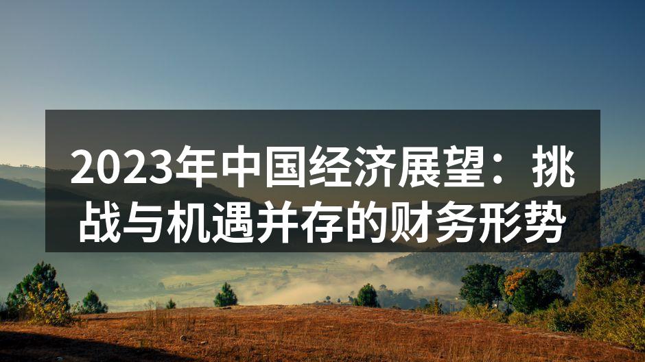 2023年中国经济展望：挑战与机遇并存的财务形势